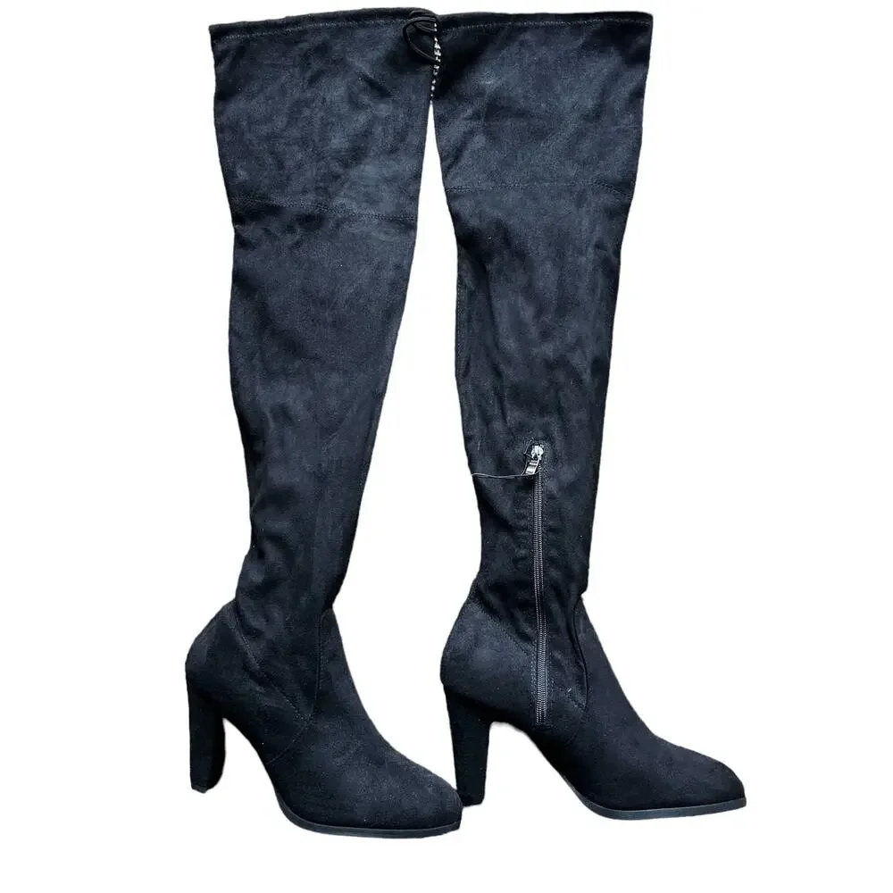 Catherine Malandrino Monarch Heeled Over The Knee Boots 8.5 Black New